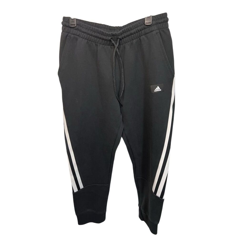 Adidas Men's Jogger Pants Black Size L 3-Stripe Casual Sportswear